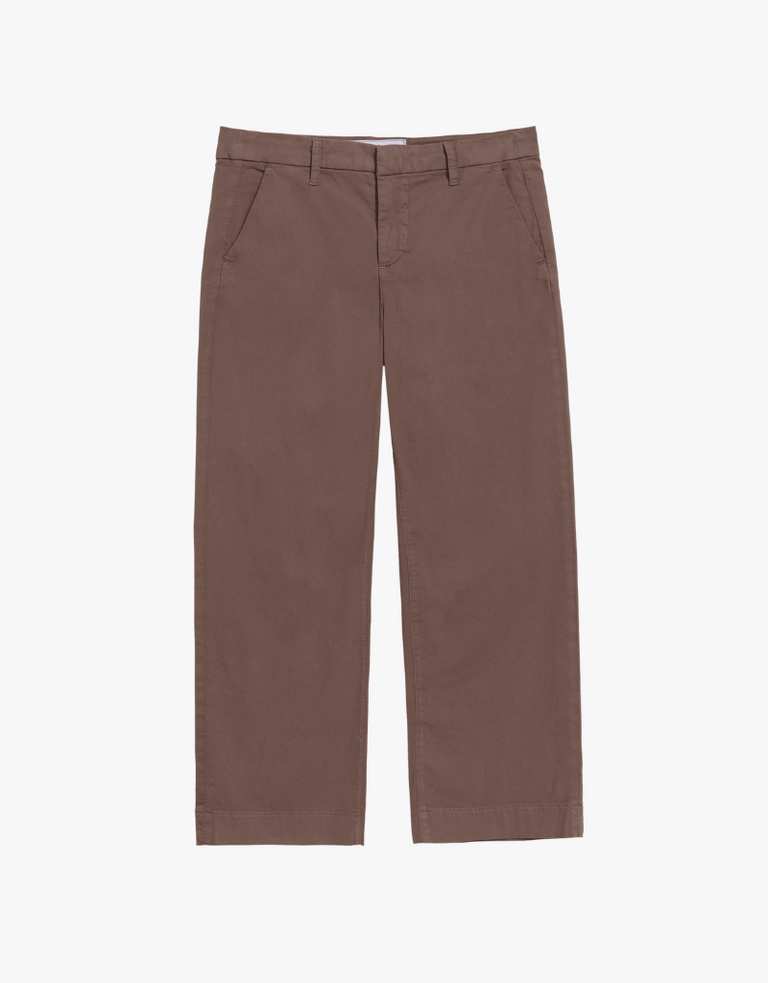 FRANK & EILEEN WESTPORT ITALIAN WIDE LEG CHINO IN PECAN