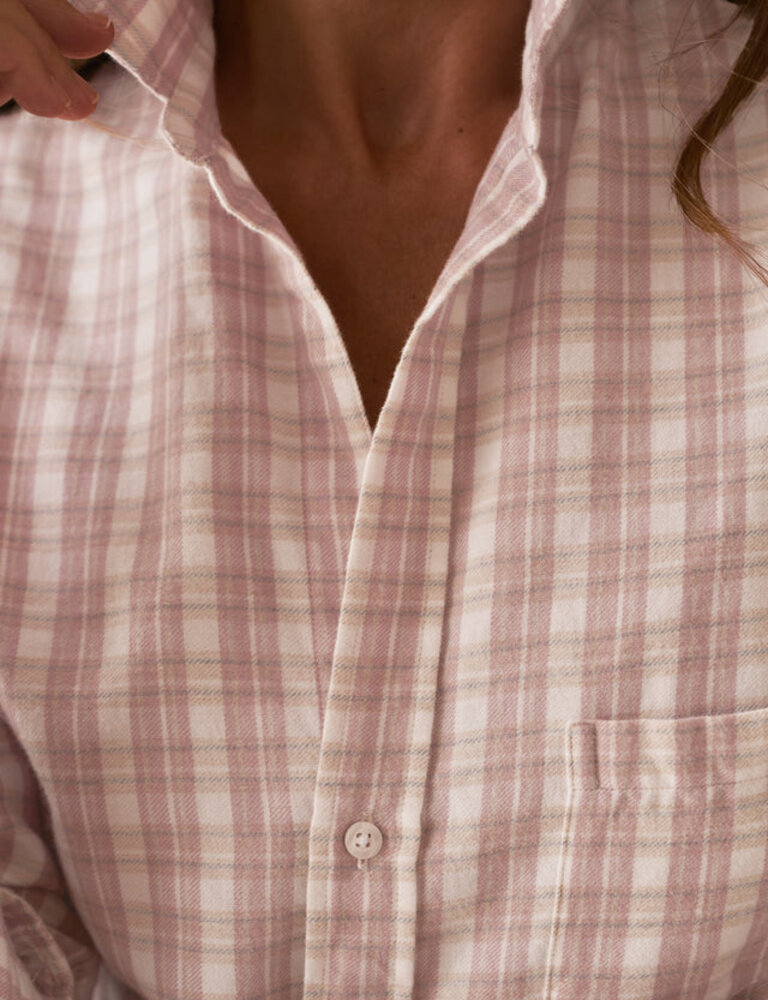FRANK & EILEEN RELAXED BUTTON UP IN PINK WHITE GRAY PLAID