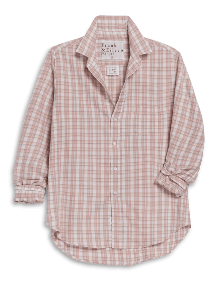 FRANK & EILEEN RELAXED BUTTON UP IN PINK WHITE GRAY PLAID