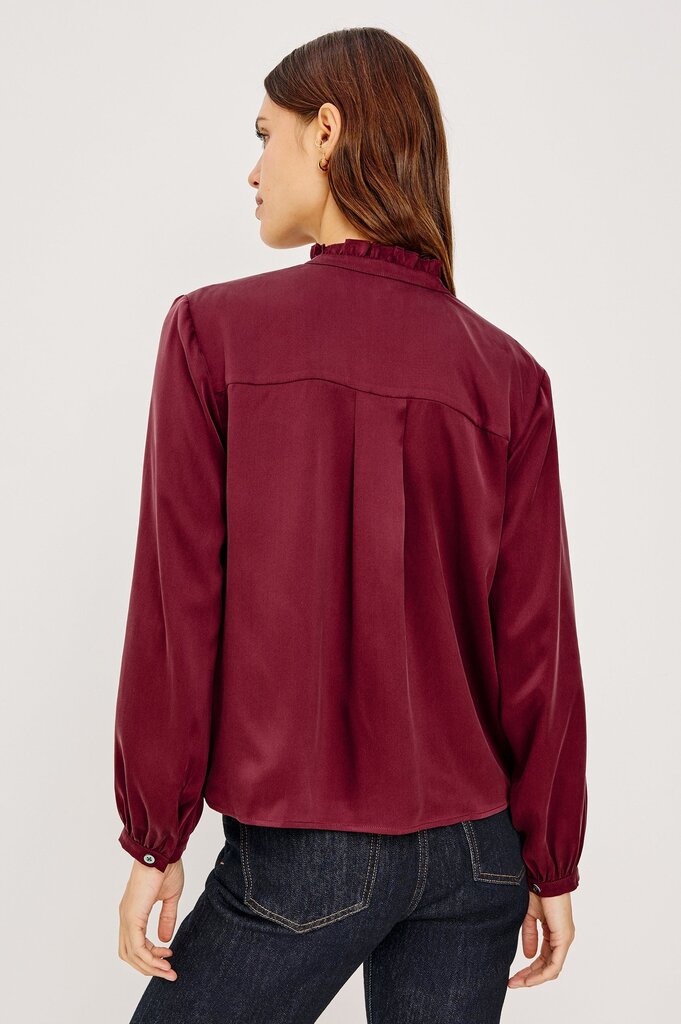 RAILS SIEN RUFFLE EDGE TOP IN GARNET