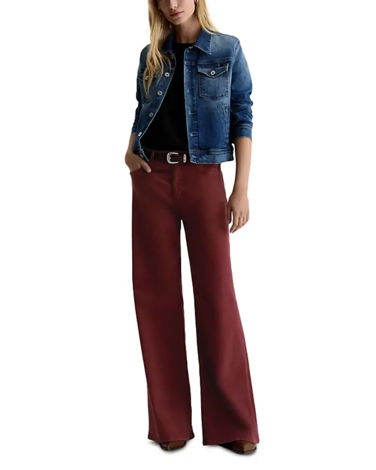 AG SAIGE WIDE LEG JEAN IN CRANBERRY