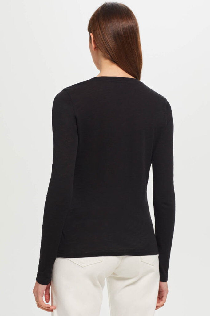 METALLIC PLACKET BUTTON DOWN L/S IN BLACK