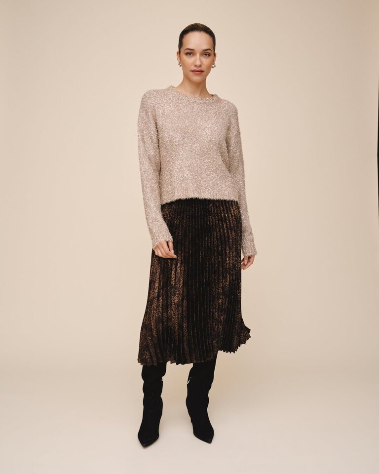BELLA DAHL  SLOUCHY SWEATER IN GOLD SHIMMER