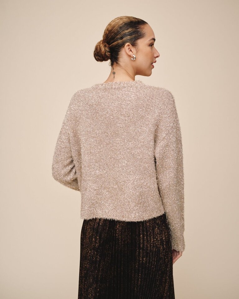 BELLA DAHL  SLOUCHY SWEATER IN GOLD SHIMMER