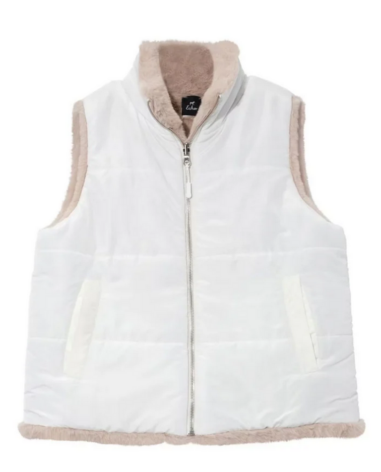 ECHO REVERSIBLE CALLUM VEST IN CREAM