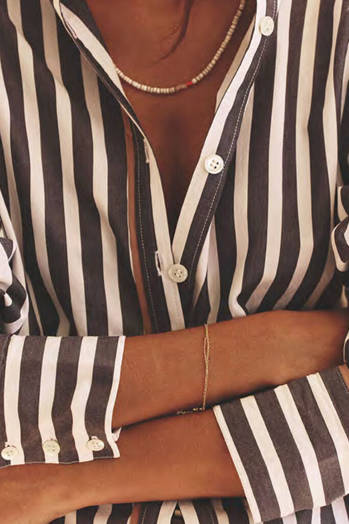 XIRENA GILLIAN SHIRT IN INK STRIPE