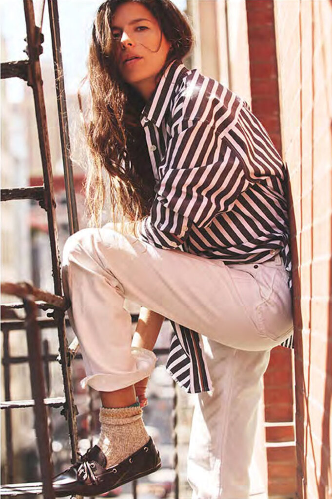 XIRENA GILLIAN SHIRT IN INK STRIPE