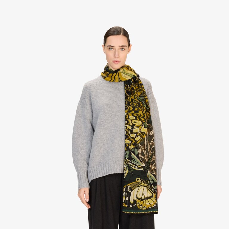 INOUITOOSH PAPILLONS SCARF IN EMERALD