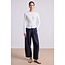 APIECE APART LONG SLEEVE VOLTA TOP IN CREAM, AND NAVY
