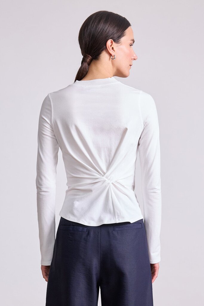 APIECE APART LONG SLEEVE VOLTA TOP IN CREAM, AND NAVY