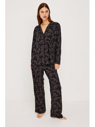 RAILS VARRA PAJAMA SET IN TAN JAGUARS