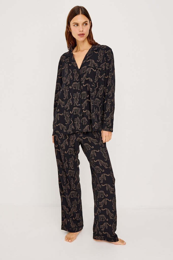 RAILS VARRA PAJAMA SET IN TAN JAGUARS