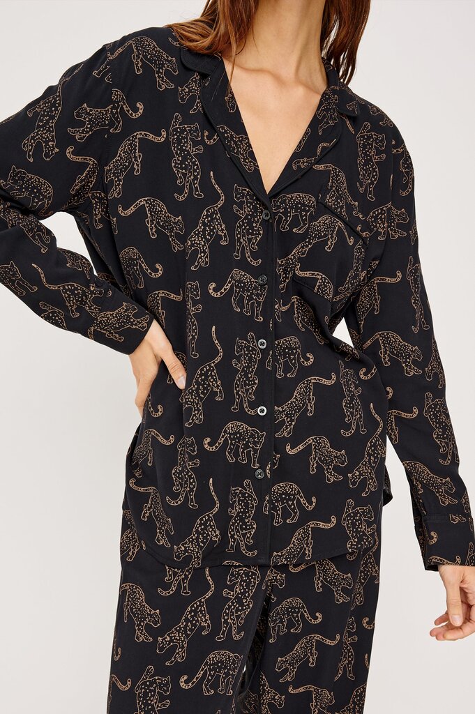 RAILS VARRA PAJAMA SET IN TAN JAGUARS