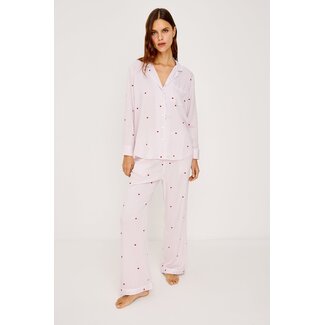 RAILS LUNA PAJAMA SET IN ROSE STRIPE HEARTS