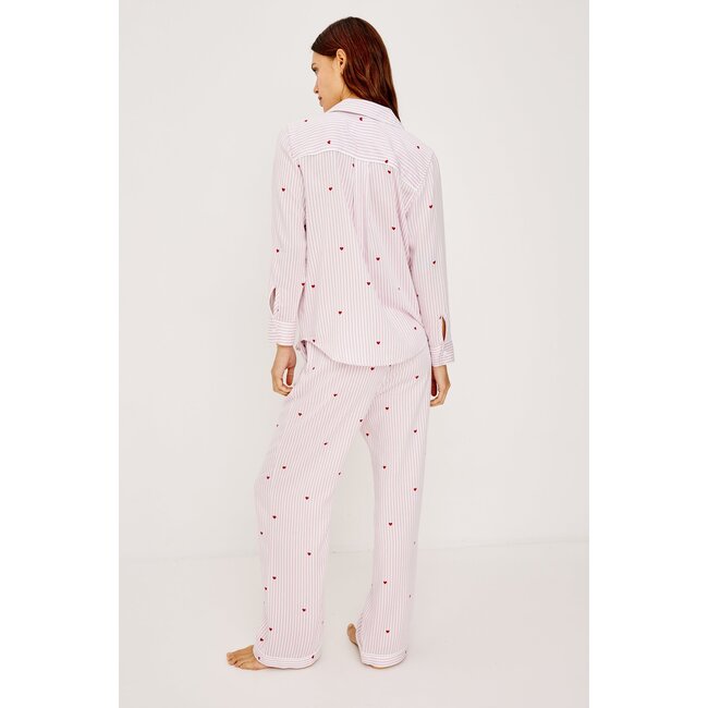 RAILS LUNA PAJAMA SET IN ROSE STRIPE HEARTS