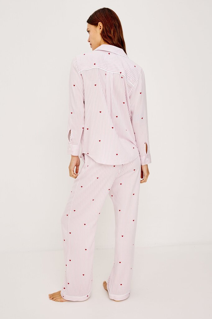 RAILS LUNA PAJAMA SET IN ROSE STRIPE HEARTS