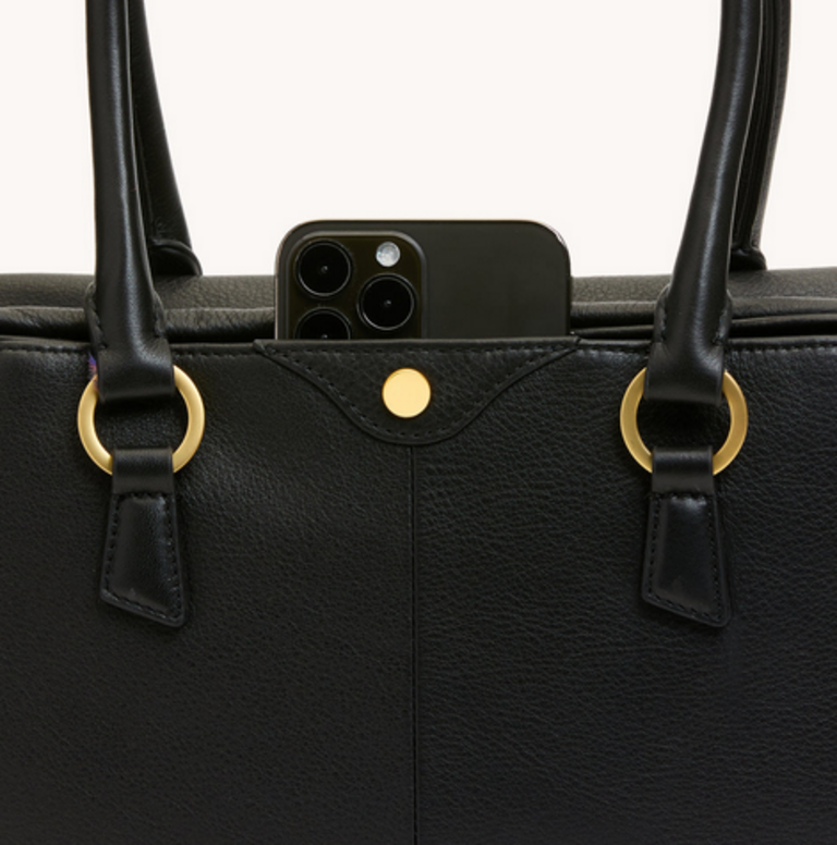 HAMMITT MEREDITH MEDIUM IN BLACK AND BRUSHED GOLD