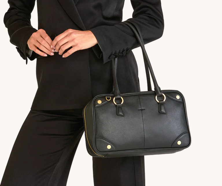 HAMMITT MEREDITH MEDIUM IN BLACK AND BRUSHED GOLD