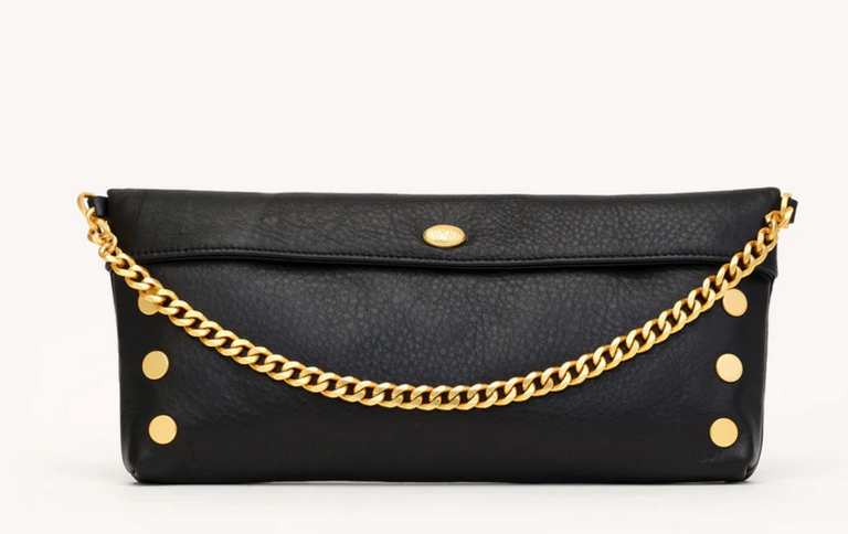 HAMMITT HAMMITT INVITATION CLUTCH BLACK/BRUSHED GOLD