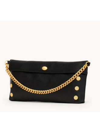 HAMMITT INVITATION CLUTCH BLACK/BRUSHED GOLD