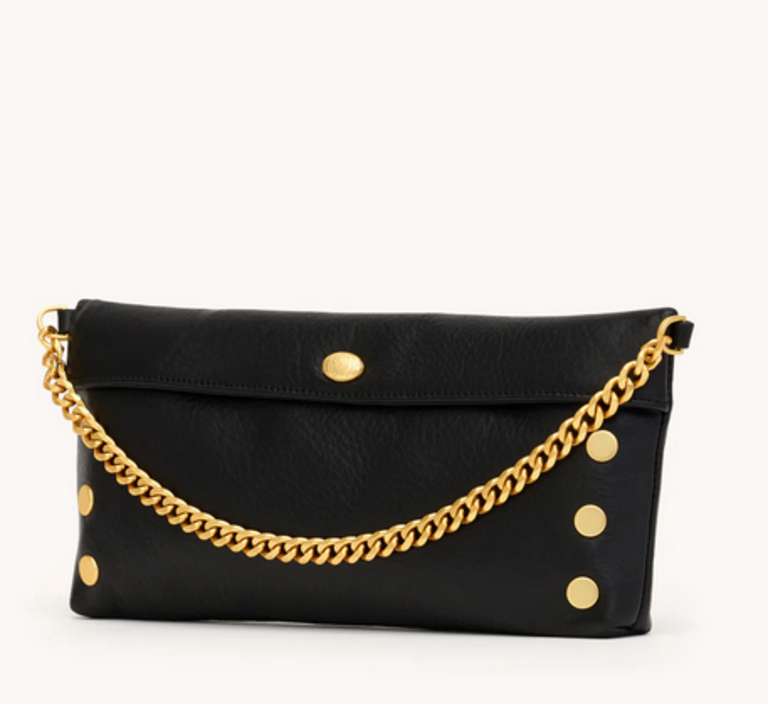 HAMMITT HAMMITT INVITATION CLUTCH BLACK/BRUSHED GOLD