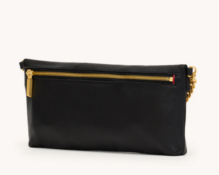 HAMMITT HAMMITT INVITATION CLUTCH BLACK/BRUSHED GOLD