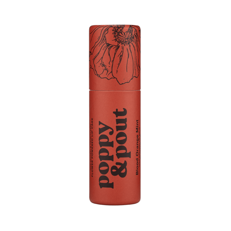POPPY & POUT LIP BALM, BLOOD ORANGE MINT