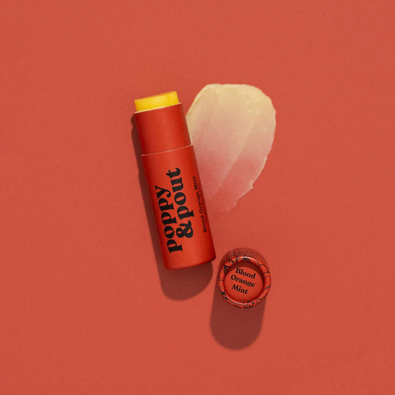 POPPY & POUT LIP BALM, BLOOD ORANGE MINT