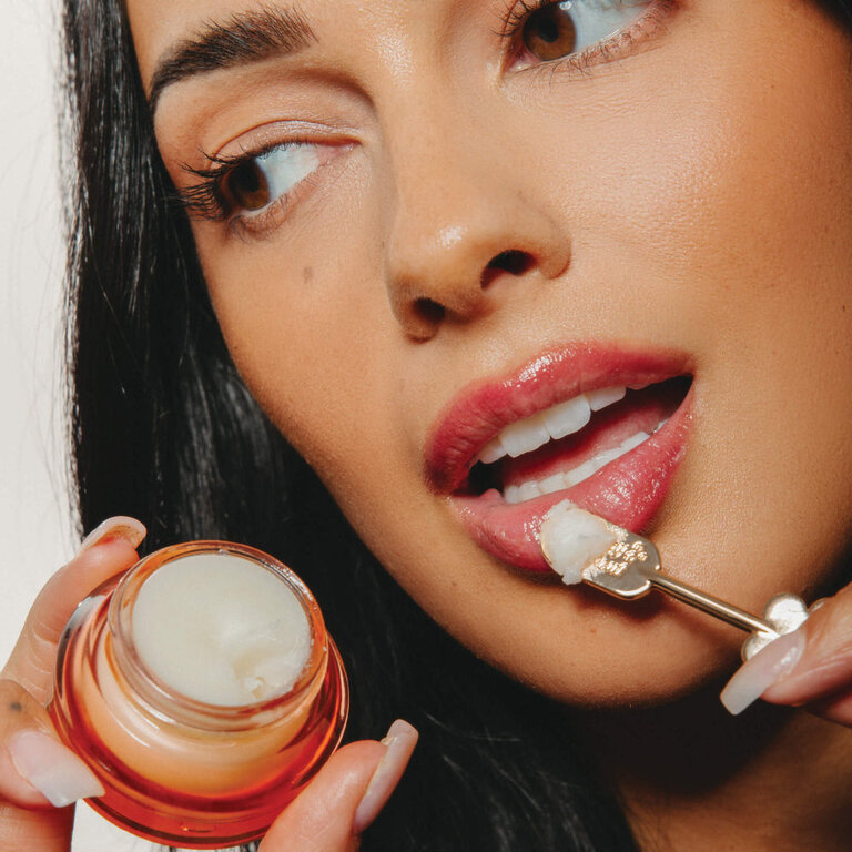 POPPY & POUT LIP MASK ORIGINAL POMEGRANATE PEACH