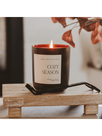 SWEET WATER DECOR COZY SEASON 15 OZ MATTE BROWN JAR CANDLE