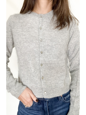 AUTUMN CASHMERE L/S BRUSHED BABY CARDIGAN IN RAIN