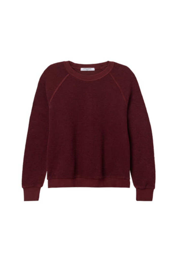 PERFECT WHITE TEE ZIGGY INSIDE OUT FLEECE SWEATSHIRT IN BURGUNDY