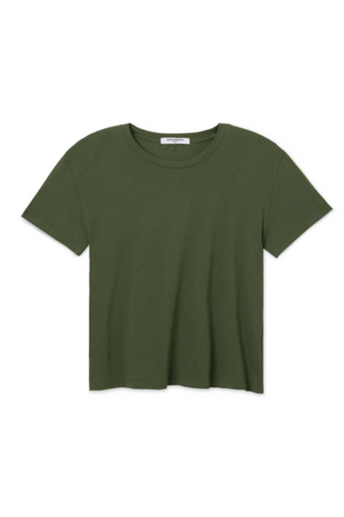 PERFECT WHITE TEE HARLEY S/S BOXY CREW IN FERN GREEN