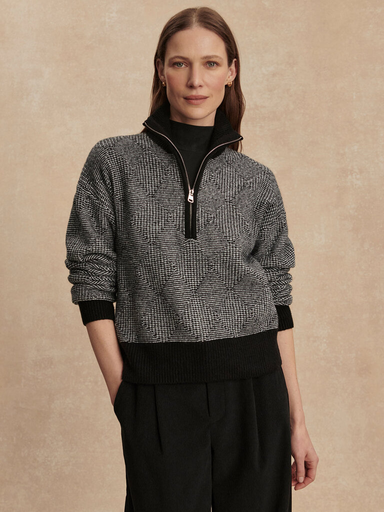 VARLEY  ALDRIDGE HALF ZIP KNIT IN BLACK