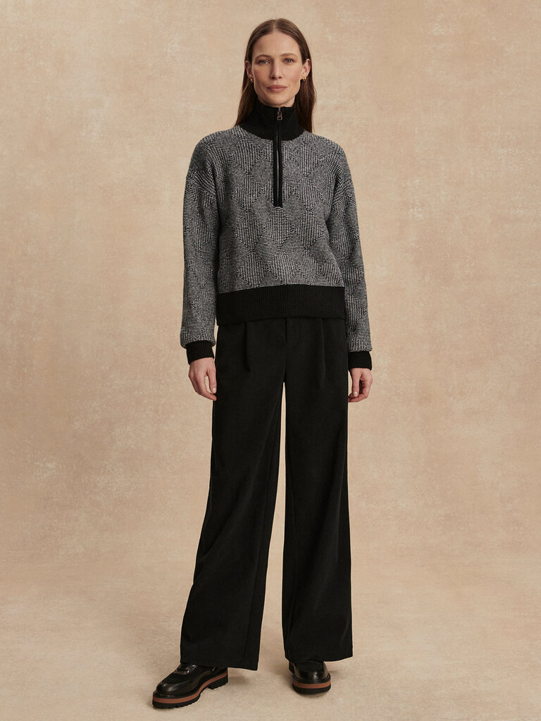 VARLEY  ALDRIDGE HALF ZIP KNIT IN BLACK