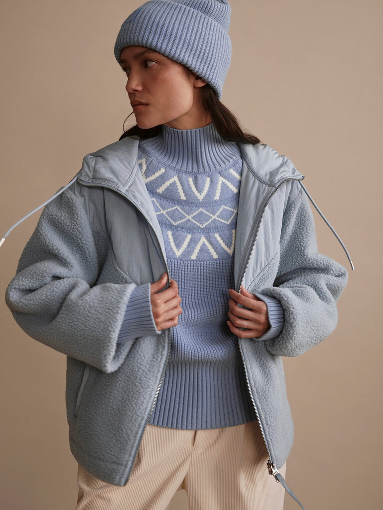 VARLEY ROSIA FLEECE HOODIE IN ASHLEY BLUE