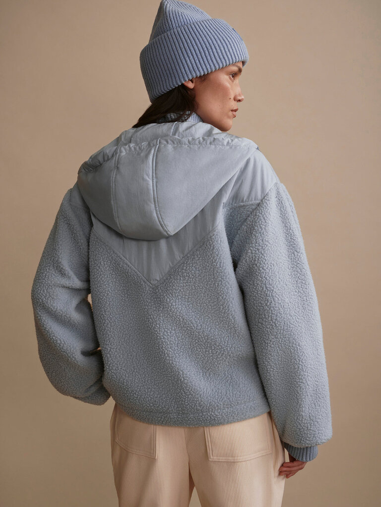 VARLEY ROSIA FLEECE HOODIE IN ASHLEY BLUE