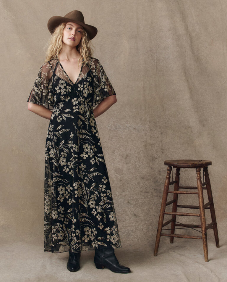 THE GREAT THE FESTAL DRESS IN BROCADE FLORAL