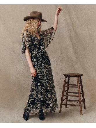 THE GREAT THE FESTAL DRESS IN BROCADE FLORAL
