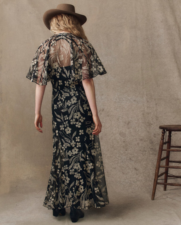 THE GREAT THE FESTAL DRESS IN BROCADE FLORAL