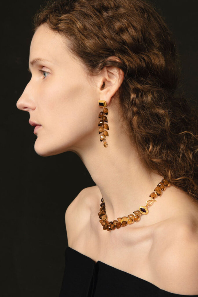 CHAN LUU EARRINGS WITH WHISKEY QUARTZ