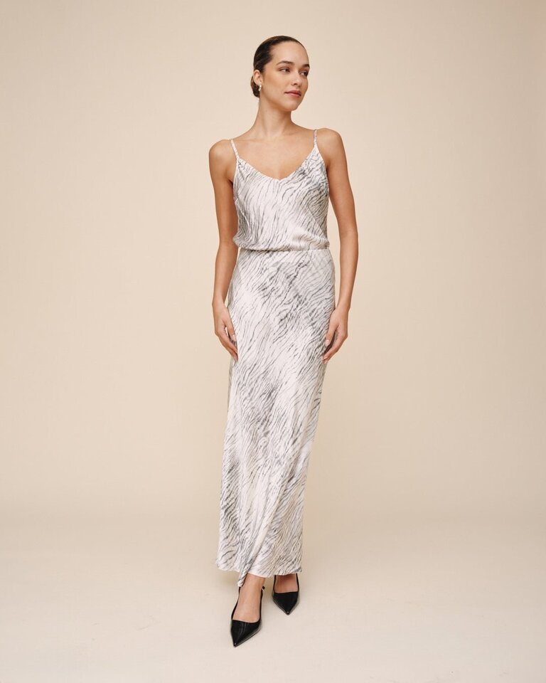 BELLA DAHL  SLEEK BIAS MAXI SKIRT IN SNOW TIGER