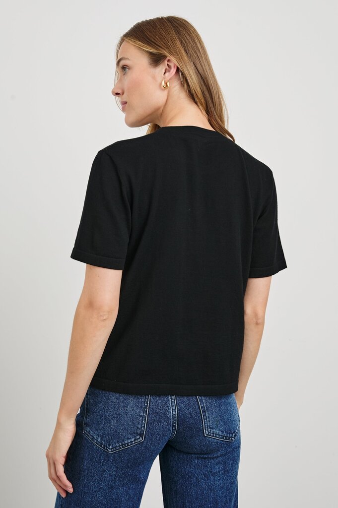 RAILS  COTTON CASHMERE SHORT SLEEVE TEE IN BLACK