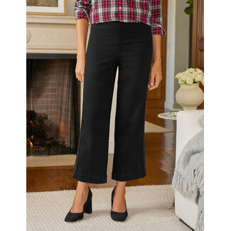 FRANK & EILEEN WESTPORT ILLUSION WIDE LEG  JEAN IN BLACK TUXEDO