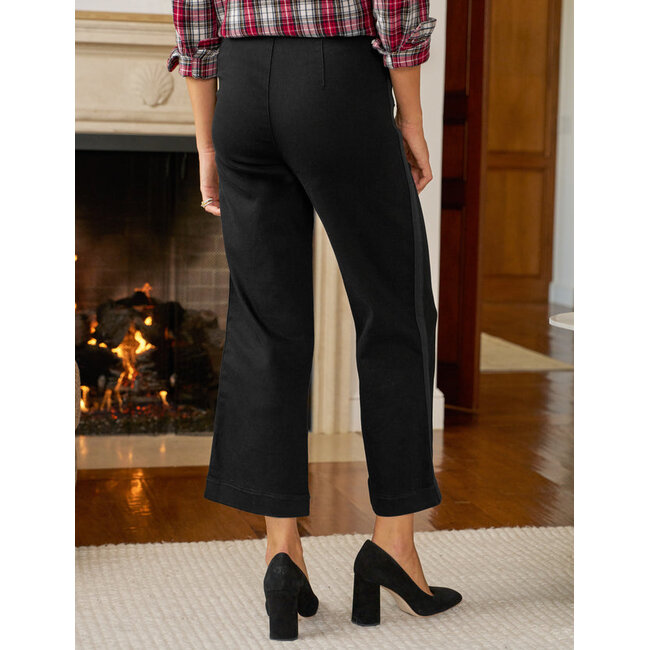 FRANK & EILEEN WESTPORT ILLUSION WIDE LEG JEAN IN BLACK TUXEDO