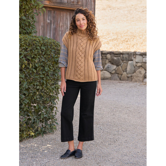 FRANK & EILEEN WESTPORT ILLUSION WIDE LEG JEAN IN BLACK TUXEDO