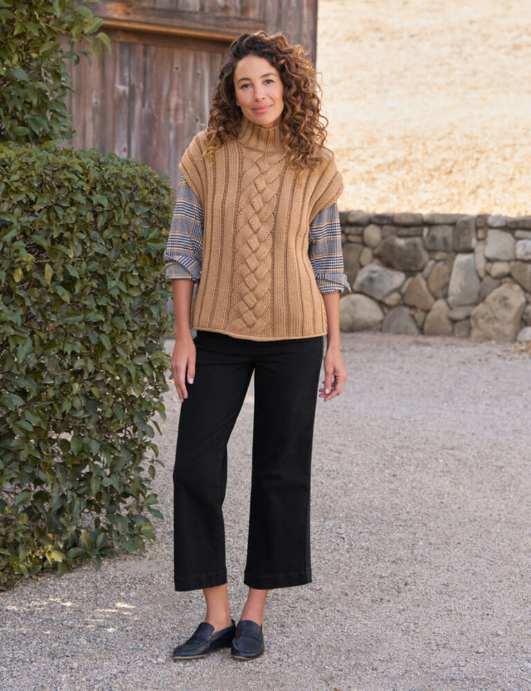 FRANK & EILEEN WESTPORT ILLUSION WIDE LEG JEAN IN BLACK TUXEDO