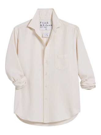 FRANK & EILEEN RELAXED BUTTON UP IN CREAM WITH GOLD SPARKLE