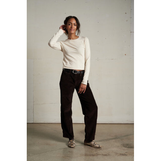 PERFECT WHITE TEE JAMIE COTTON LONG SLEEVE IN SUGAR