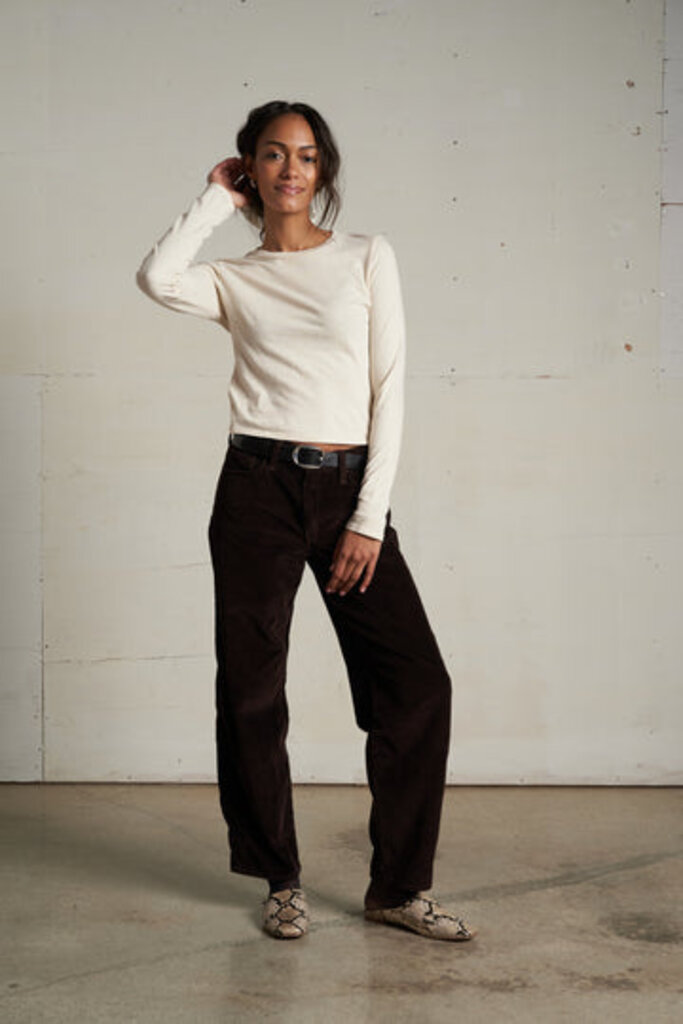 PERFECT WHITE TEE JAMIE COTTON LONG SLEEVE IN SUGAR